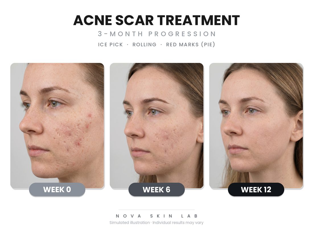 Acne treatment plan, light skin tone
